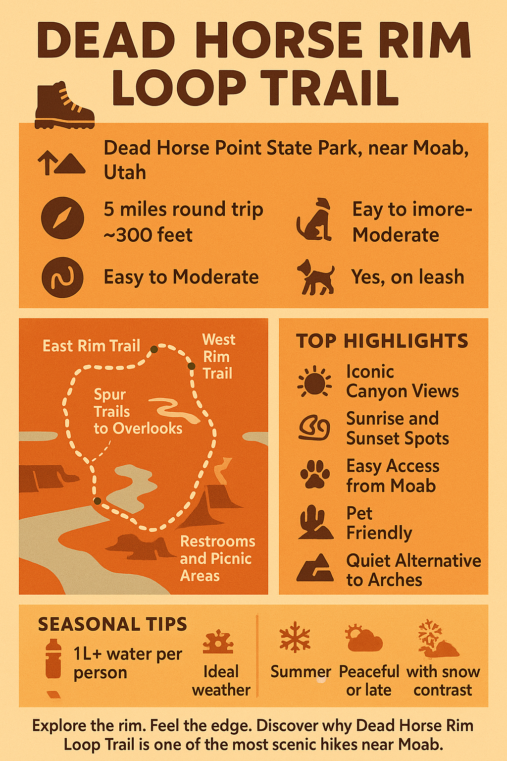 infographic dead horse loop trail