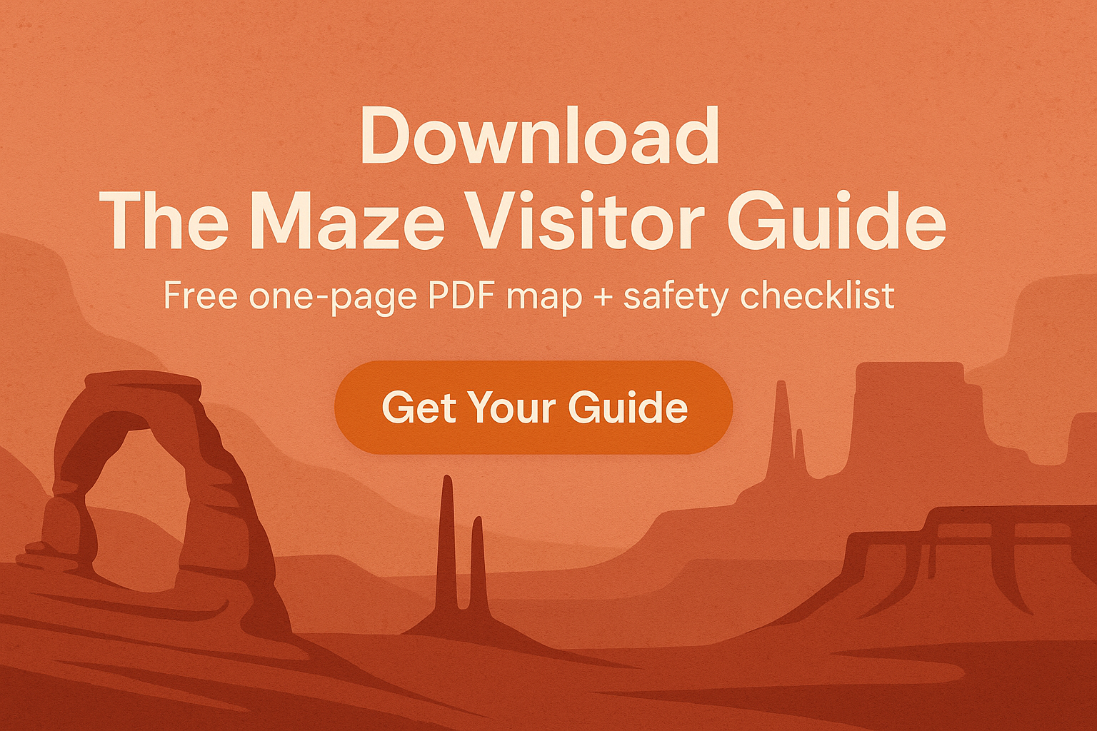 Call-to-action graphic with desert background and text encouraging